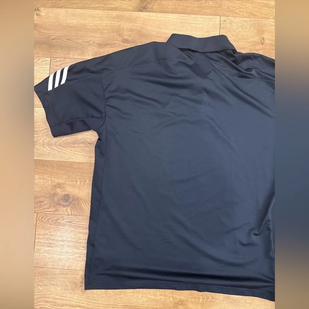 Adidas Men XL Club 3 Stripes Tennis Polo Dark Navy White Golf Short Sleeve